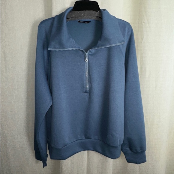 PrettyGarden XL Dark Blue Quarter Zip Sweatshirt Pullover - Picture 3 of 9